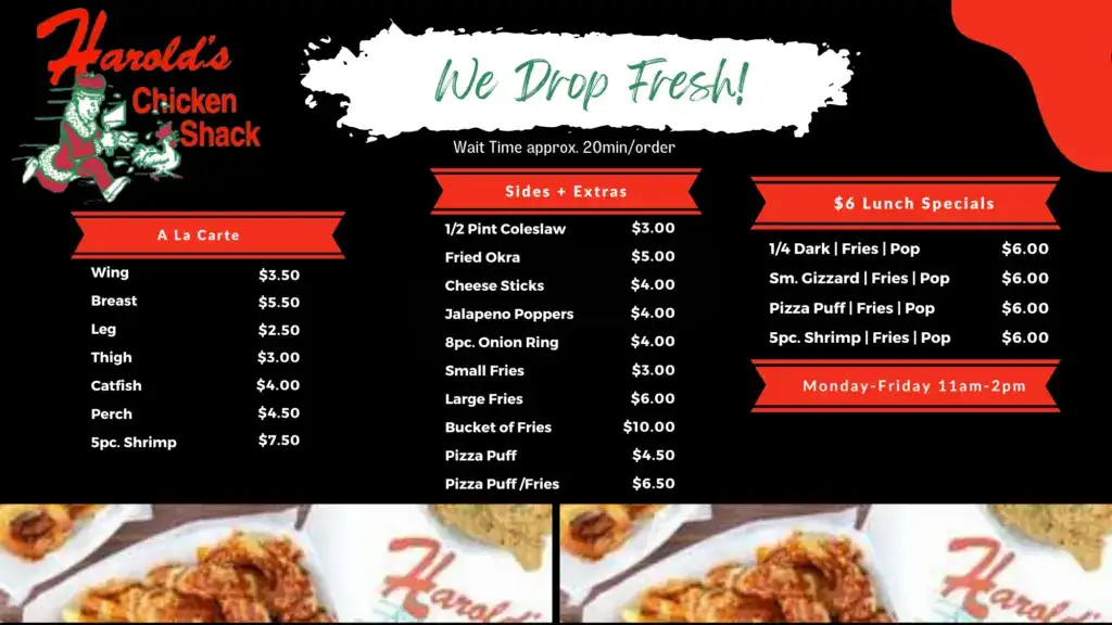 Harold’s Chicken menu 4