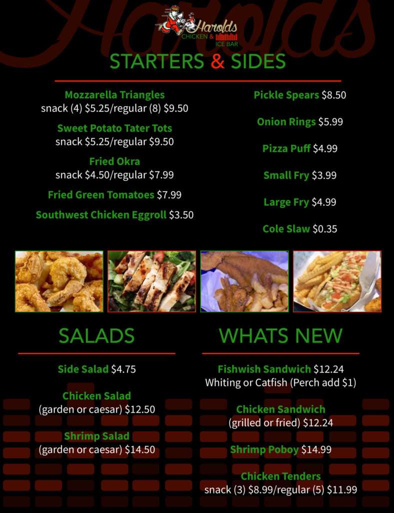 Harold’s Chicken menu 3